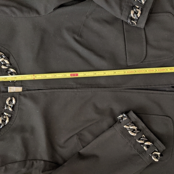 Michael Kors Black Jacket with silver and black chain detail and 2 front pockets - Picture 3 of 4